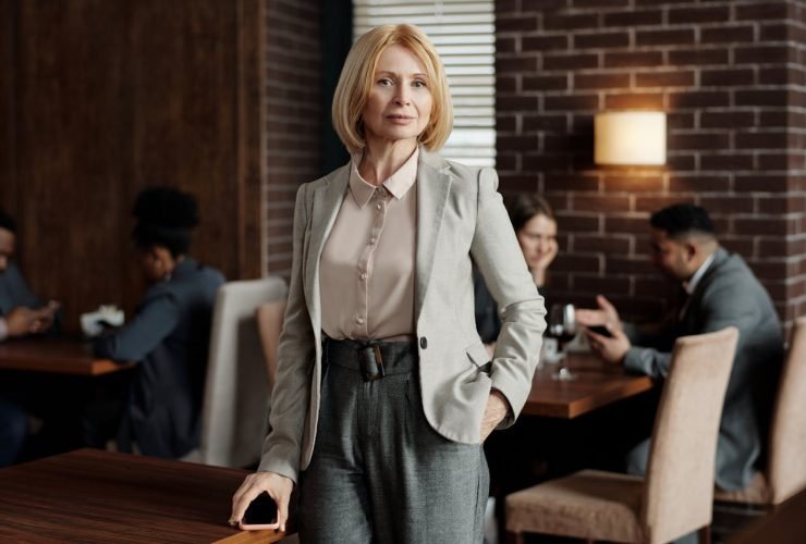 Blond Woman Wearing Blazer